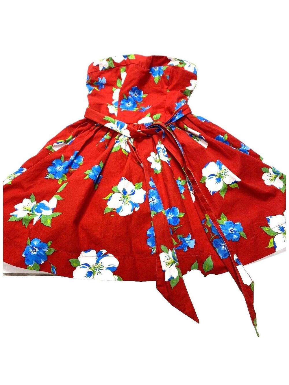 Hollister Small Dress New No Tag Red Hawaiian Flower Summer Dress